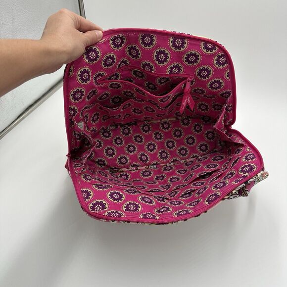 Vera Bradley Bowler Bag + Wallet Very Berry Paisley Retired Floral Pattern Pink - Picture 5 of 13